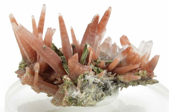 Hematite Quartz Crystals on Lustrous Epidote - Peru (New Find) #375545